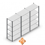 Voordeelrij Legbordstelling Medium Duty 2000x3000x600, 5 niveaus metaal antraciet 180 kg