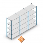 Voordeelrij Legbordstelling Medium Duty 2000x3000x600, 5 niveaus metaal blauw 180 kg