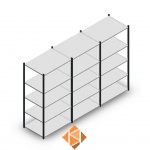 Voordeelrij Legbordstelling Medium Duty 2000x3000x700, 5 niveaus metaal antraciet 180 kg