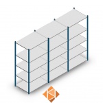 Voordeelrij Legbordstelling Medium Duty 2000x3000x700, 5 niveaus metaal blauw 180 kg
