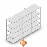 Voordeelrij Legbordstelling Medium Duty 2000x3000x700, 5 niveaus metaal verzinkt 180 kg