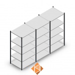Voordeelrij Legbordstelling Medium Duty 2000x3000x800, 5 niveaus metaal antraciet 180 kg