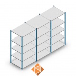 Voordeelrij Legbordstelling Medium Duty 2000x3000x800, 5 niveaus metaal blauw 180 kg