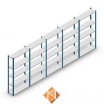 Voordeelrij Legbordstelling Medium Duty 2000x5000x300, 5 niveaus metaal blauw 90 kg