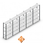 Voordeelrij Legbordstelling Medium Duty 2000x5000x400, 5 niveaus metaal antraciet 90 kg