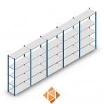 Voordeelrij Legbordstelling Medium Duty 2000x5000x400, 5 niveaus metaal blauw 90 kg