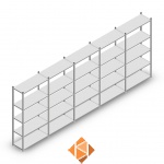 Voordeelrij Legbordstelling Medium Duty 2000x5000x400, 5 niveaus metaal verzinkt 90 kg