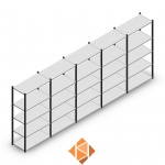 Voordeelrij Legbordstelling Medium Duty 2000x5000x500, 5 niveaus metaal antraciet 75 kg