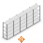Voordeelrij Legbordstelling Medium Duty 2000x5000x600, 5 niveaus metaal antraciet 180 kg
