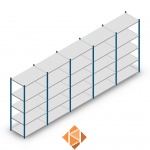 Voordeelrij Legbordstelling Medium Duty 2000x5000x600, 5 niveaus metaal blauw 180 kg
