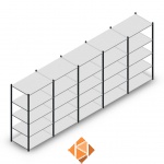Voordeelrij Legbordstelling Medium Duty 2000x5000x700, 5 niveaus metaal antraciet 180 kg