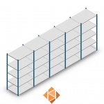 Voordeelrij Legbordstelling Medium Duty 2000x5000x700, 5 niveaus metaal blauw 180 kg