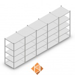Voordeelrij Legbordstelling Medium Duty 2000x5000x800, 5 niveaus metaal verzinkt 180 kg