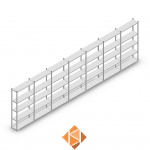 Voordeelrij Legbordstelling Medium Duty 2000x7000x300, 5 niveaus metaal verzinkt 90 kg