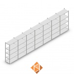 Voordeelrij Legbordstelling Medium Duty 2000x7000x500, 5 niveaus metaal verzinkt 75 kg