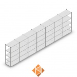 Voordeelrij Legbordstelling Medium Duty 2000x7000x600, 5 niveaus metaal verzinkt 180 kg