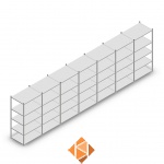 Voordeelrij Legbordstelling Medium Duty 2000x7000x700, 5 niveaus metaal verzinkt 180 kg