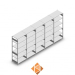 Voordeelrij Legbordstelling Heavy Duty 2500x5000x800, 6 niveaus metaal verzinkt 250 kg