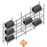 Voordeelrij bandenstelling Medium Duty 2000x4000x700 4 secties 3 niveaus