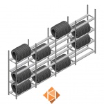 Voordeelrij bandenstelling Medium Duty 2200x4000x600 4 secties 4 niveaus