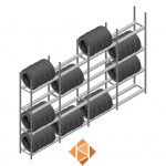 Voordeelrij bandenstelling Medium Duty 2500x4000x600 4 secties 4 niveaus