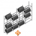 Voordeelrij bandenstelling Medium Duty 2500x4000x700 4 secties 4 niveaus