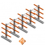 Voordeelrij medium draagarmstelling IT dubbelzijdig 1990x4800x600 3 niveaus