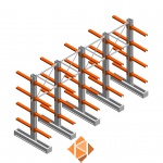 Voordeelrij medium draagarmstelling IT dubbelzijdig 2455x4000x600 4 niveaus