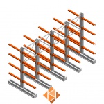 Voordeelrij medium draagarmstelling IT dubbelzijdig 2455x4000x800 4 niveaus
