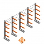 Voordeelrij medium draagarmstelling IT dubbelzijdig 2455x4800x600 4 niveaus