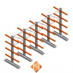 Voordeelrij medium draagarmstelling IT dubbelzijdig 2455x4800x600 4 niveaus