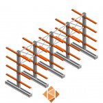 Voordeelrij medium draagarmstelling IT dubbelzijdig 2455x4800x800 4 niveaus