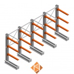 Voordeelrij medium draagarmstelling IT enkelzijdig 1990x4000x800 3 niveaus