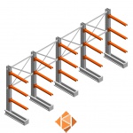 Voordeelrij medium draagarmstelling IT enkelzijdig 1990x4800x800 3 niveaus