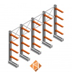 Voordeelrij medium draagarmstelling IT enkelzijdig 2455x4000x600 4 niveaus