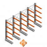 Voordeelrij medium draagarmstelling IT enkelzijdig 2455x4000x800 4 niveaus
