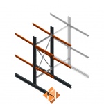 Zware draagarmstelling dubbelzijdig 3000x1200x1200 2 niveaus d650 beginsectie Zware draagarmstelling dubbelzijdig 3000x1200x1200 2 niveaus d650 beginsectie