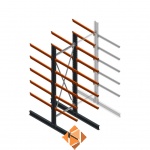 Zware draagarmstelling dubbelzijdig 4000x1200x1200 5 niveaus d650 beginsectie Zware draagarmstelling dubbelzijdig 4000x1200x1200 5 niveaus d650 beginsectie