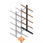 Zware draagarmstelling dubbelzijdig 5000x1200x1200 4 niveaus d345 aanbouwsectie Zware draagarmstelling dubbelzijdig 5000x1200x1200 4 niveaus d345 aanbouwsectie