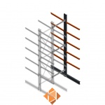 Zware draagarmstelling dubbelzijdig 5000x1200x1200 5 niveaus d650 aanbouwsectie