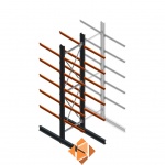 Zware draagarmstelling dubbelzijdig 5000x1200x1200 5 niveaus d650 beginsectie