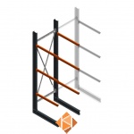 Zware draagarmstelling enkelzijdig 4000x1200x1200 3 niveaus d345 beginsectie Zware draagarmstelling enkelzijdig 4000x1200x1200 3 niveaus d345 beginsectie