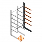 Zware draagarmstelling enkelzijdig 4000x1200x1200 5 niveaus d650 aanbouwsectie