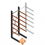 Zware draagarmstelling enkelzijdig 4000x1200x1200 5 niveaus d650 beginsectie