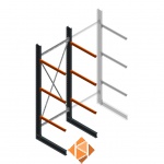 Zware draagarmstelling enkelzijdig 4000x1500x1200 3 niveaus beginsectie