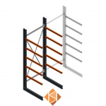 Zware draagarmstelling enkelzijdig 4000x1500x1200 5 niveaus beginsectie