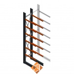Zware draagarmstelling enkelzijdig 5000x1200x1200 beginsectie