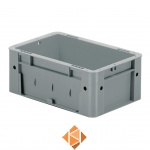 Zware transportkrat Euronorm plastic bak, krat VTK0 300x200x120 grijs