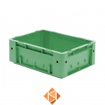 Zware transportkrat Euronorm plastic bak, krat VTK0 400x300x145 groen