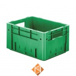 Zware transportkrat Euronorm plastic bak, krat VTK0 400x300x210 groen